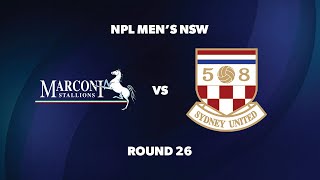 NPL Men’s NSW Round 26 Marconi Stallions FC v Sydney United 58 FC [upl. by Ries]