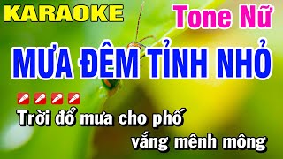 Mưa Đêm Tỉnh Nhỏ Tone Nữ  Karaoke Nhạc Sống Hoài Phong [upl. by Ardnekan]