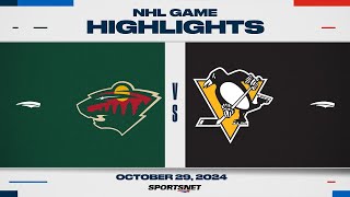 NHL Highlights  Wild vs Penguins  October 29 2024 [upl. by Enymsaj990]