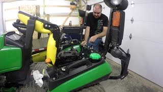 Deere 1025r1023e 50200 hr Hydraulic Oil Change without left wheel removal [upl. by Atilef]