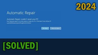 How to Fix Automatic Repair Loop in Windows 1110 Startup Repair Blue Screen Infinite Boot 2024 [upl. by Haldan]