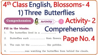 Blossoms 4 4th Class English Comprehension Activity 2 3 Butterflies kplessons  blossoms4 [upl. by Noryahs621]