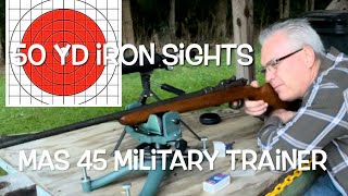 50 yard iron sights challenge French MAS 45 military trainer [upl. by Neda124]