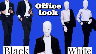 Black 🖤amp White 🤍 Office look with face cover Professional Look Full coverhow facecover [upl. by Mel238]