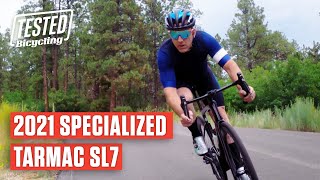 NEW Specialized Tarmac SL7 2021  The Benchmark Road Race Bike Gets Better  TESTED  Bicycling [upl. by Ddene]