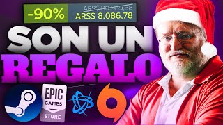 Las MEJORES OFERTAS Navideñas de Steam Epic Games Origin y más 💸 Resumen Steam Winter Sale 2023 [upl. by Yevol]