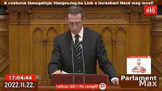 🔴 Parlamenti Közvetítés ÉLŐ 20221122 folytatás ParlamentMax támogatója Hangosjoghu [upl. by Latsyrcal843]