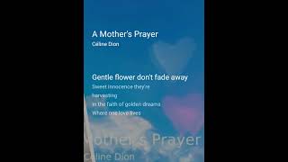 A Mothers Prayer Karaoke Celine Dion [upl. by Rosenthal]