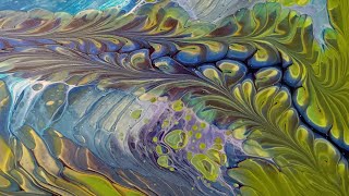 245 Gorgeous wrecked wandering straight pour 💜🩵💚💙 Must see abstractpouring painting fluidart [upl. by Eceinahs]