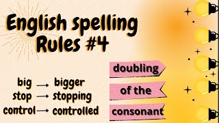 English Spelling Rules 4 Doubling of the consonant rule Rule for singlemulti syllables [upl. by Leinto]