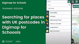 Searching for places with UK postcodes in Digimap for Schoools [upl. by Furiya386]