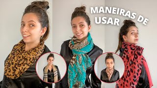 MANEIRAS DE USAR E AMARRAR LENÇO E CACHECOL NO PESCOÇO  Dicas de moda [upl. by Eutnoj103]