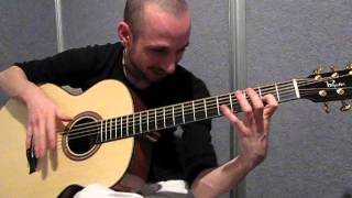 Erik Mongrain trying a Pellerin Baritone guitar [upl. by Nnylsoj]