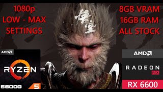 Black Myth Wukong  AMD Ryzen 5 5600G  RX6600  PC Benchmark  1080p Native  Low  Max [upl. by Ecined]