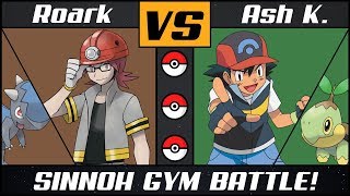 Sinnoh Gym Battle Ash vs Roark Pokémon SunMoon [upl. by Eirellam]