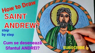 Icoana Sfantul Andrei 🎨 Tutorial Usor ✍ Curs pictura icoanelor online ✏ Desenez icoana ortodoxa [upl. by Ardnosac]