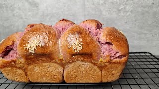 How to make sweet purple potatoes bread recipe [upl. by Hoban]