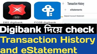 How to check transaction history and eSatement with posb digibank app [upl. by Lawrenson]