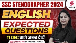 SSC Stenographer English Expected Questions 2024  By Parneet Mam [upl. by Hoye]