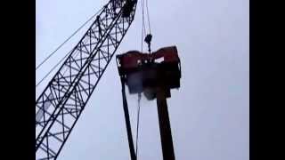 Pile driving with a BM700 PD and PvE 110M vibration hammer [upl. by Woodson780]