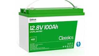 Siekon 100Ah DeepCycle LiFePO4 Lithium 12 Volt Battery  Classics [upl. by Garson323]