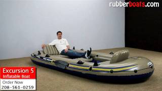 Intex Excursion 5 Inflatable Boat Video Review by Rubber Boats [upl. by Bonita]