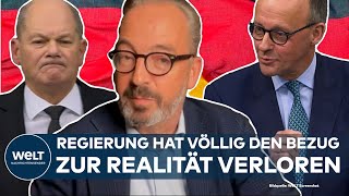 HAUSHALTSDEBATTE IM BUNDESTAG quotMimosequot quotGlaskinnquot  Kanzler keilt derbe gegen Merz  WELT Thema [upl. by Marmion452]