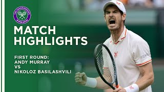 Andy Murray vs Nikoloz Basilashvili  First Round Highlights  Wimbledon 2021 [upl. by Dhu]