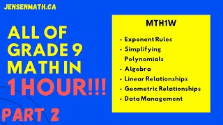 ALL OF GRADE 9 MATH IN 60 MINUTES exam review part 2 [upl. by Lehmann894]