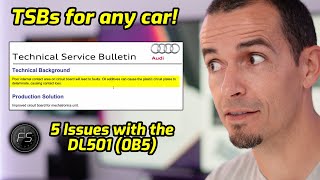 5 Issues with Audi STronic 7 Speed DSG Transmission DL5010B5 [upl. by Adnirod]