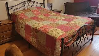 Country Bedroom Theme  Bed Frame amp Patchwork Country Quilt  Amazon Review [upl. by Renee]