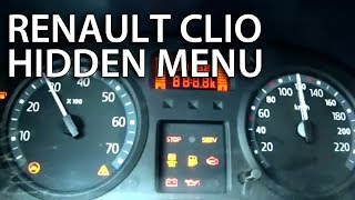 Renault Clio II hidden test menu Thalia Dacia Logan gauges service mode [upl. by Atikam865]