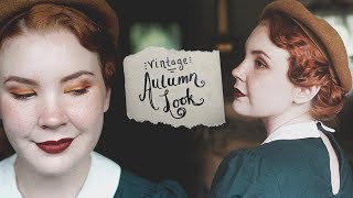 Vintage Autumn Hair amp Makeup Tutorial  NYX Swear By It Palette [upl. by Carbrey]