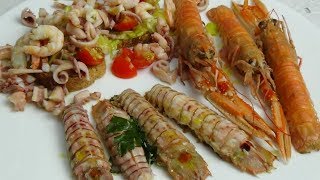 Insalata di mare e antipasti di pesce veloci per una cenetta fatta in casa [upl. by Raybin]