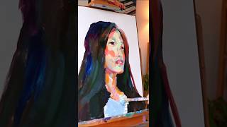 Rough ACRYLIC brushstrokes portraitpainting acrylicart [upl. by Edya]