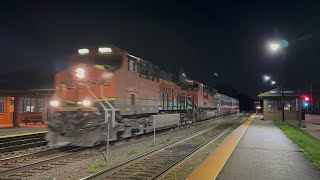 BNSF duo haul a rare Amtrak venture car delivery past Harlem ave [upl. by Dalila]