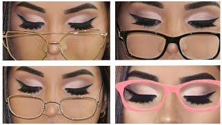 TUTORIAL DELINEADO de ojos para gafas lentes o anteojos PARA PRINCIPIANTES paso a paso [upl. by Korie]