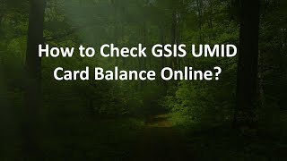 How to Check GSIS UMID Card Balance Online [upl. by Doble]