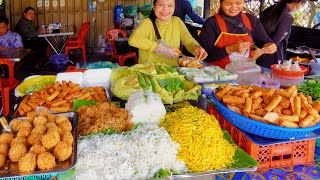 Under 1 Khmer FAST Food Store  Crispy Fried Spring Rolls Num Krok Yellow Pancake in Battambang [upl. by Arocal529]