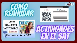 COMO REANUDAR ACTIVIDADES EN EL SAT [upl. by Doty]