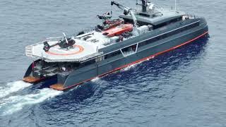 Super Yachts Lonian and Hodor in Kailua Kona Mavic 3 fly by of both boats [upl. by Michaud502]