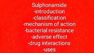 Sulphonamidepharmacology chemotherapy detail explanation in hindiDecode pharmacy [upl. by Bilski]