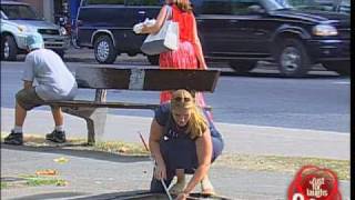 Blind Man Falls into Manhole Prank  Just For Laughs Gags [upl. by Asenev]