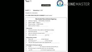 BANKSIDE RECRUITMENT AGENCYlistening listen ielts test [upl. by Une980]