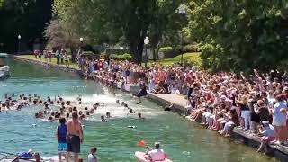 Skaneateles High School class of 2019 jumps into the lake [upl. by Gaiser257]