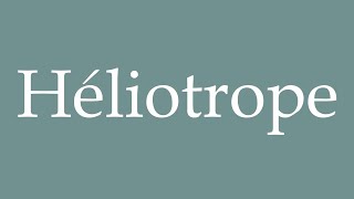 How to Pronounce Héliotrope Heliotrope Correctly in French [upl. by Amesari812]