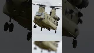 US CH47 Chinook Helicopter During Exercise in Germany [upl. by Sacksen]