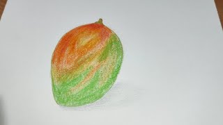 easy mango drawing by crayons mango easydrawing art [upl. by Norabel]