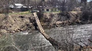 Suspension bridge in Belt damaged [upl. by Shepp]