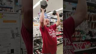 Walmart workouts  bicep curls and overhead press armdayeveryday nodaysoff bicepcurls [upl. by Llerrad]